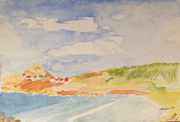 Postcard, watercolour,