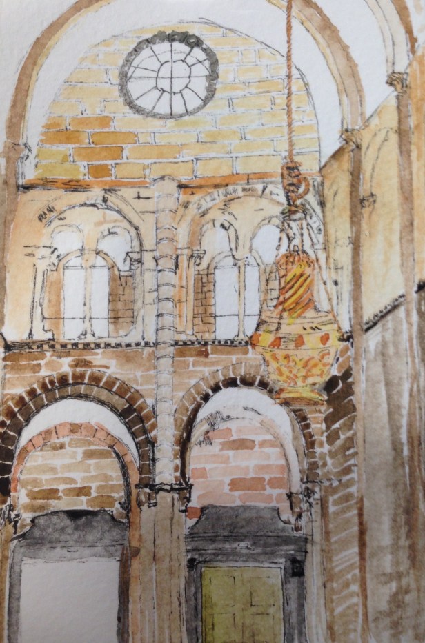 Postcard, watercolour, penandink